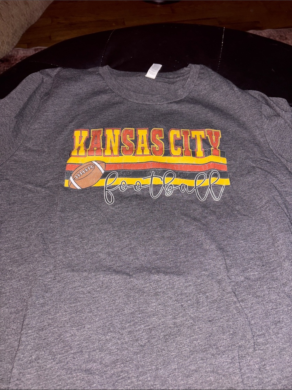 Bella Canvas Charcoal Graphic Tee with Yellow and Red Accents